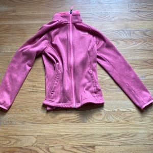 The north face pink zip up fleece jacket